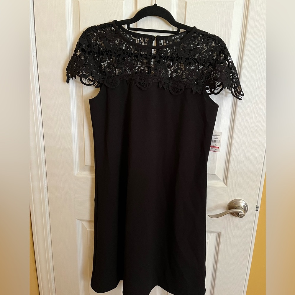Marina LBD size 6, Black with lace top.  NWT
